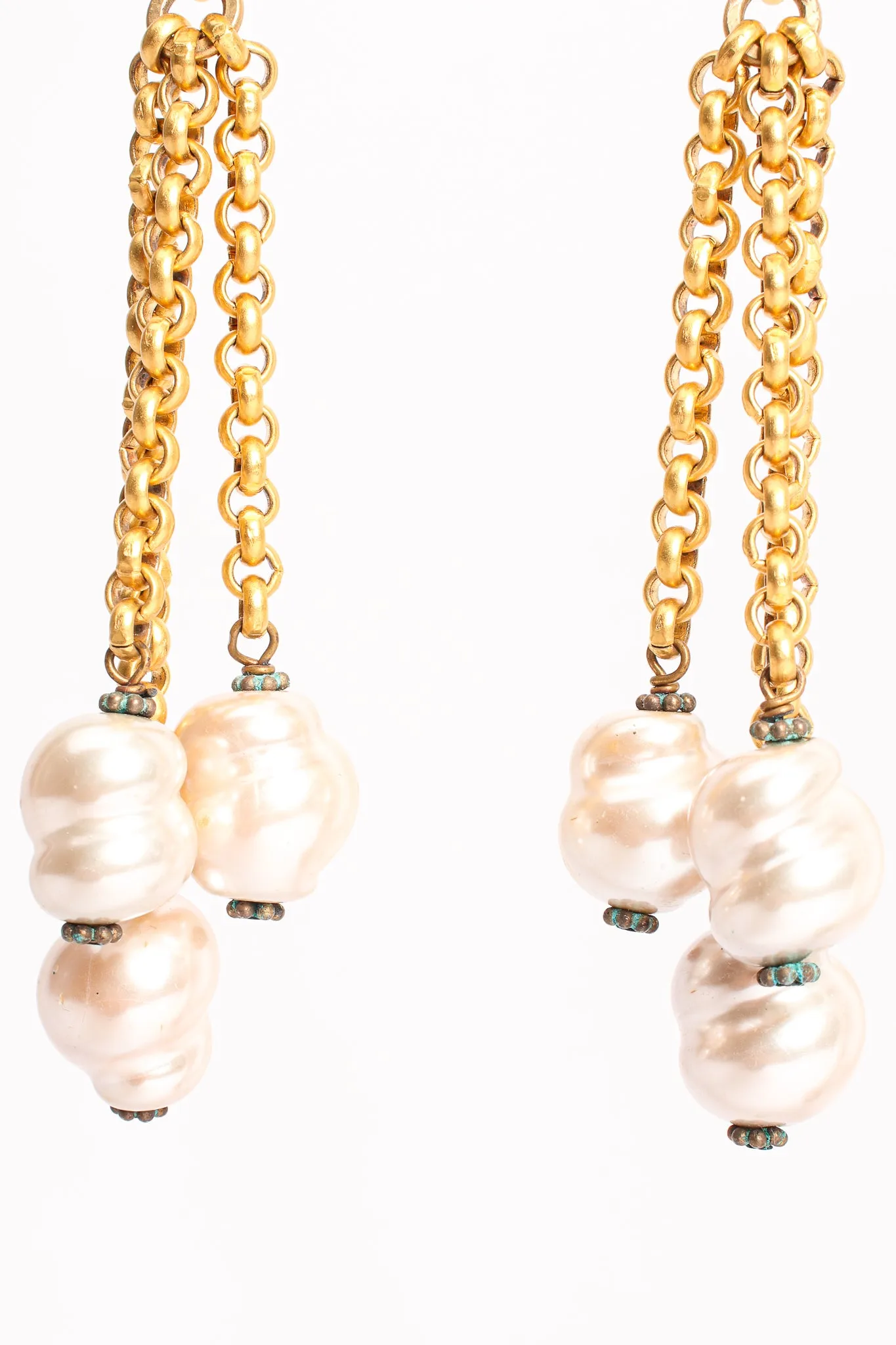 Pearl Chain Drop Earrings