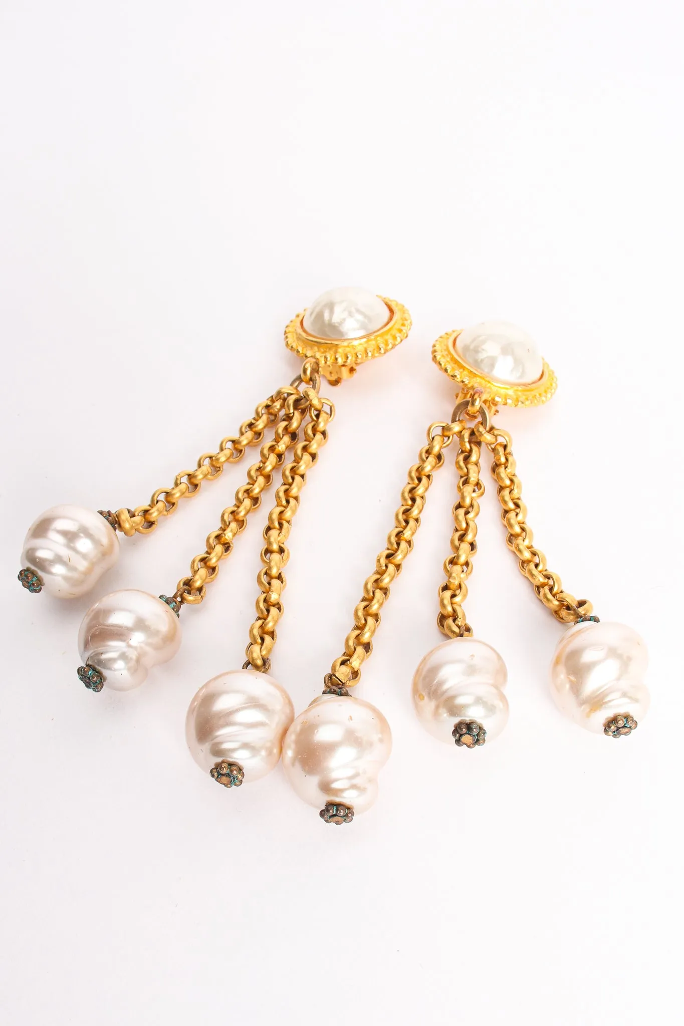 Pearl Chain Drop Earrings