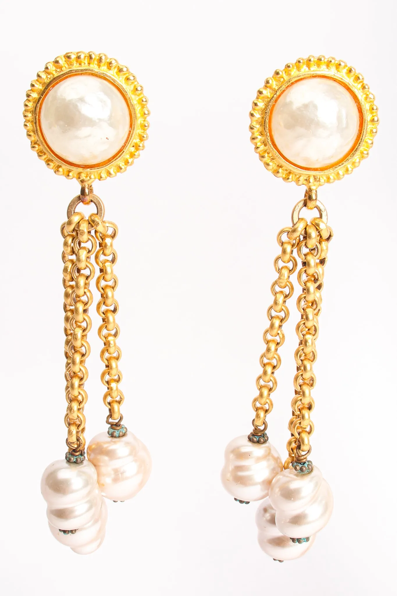 Pearl Chain Drop Earrings