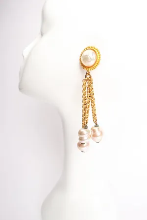 Pearl Chain Drop Earrings