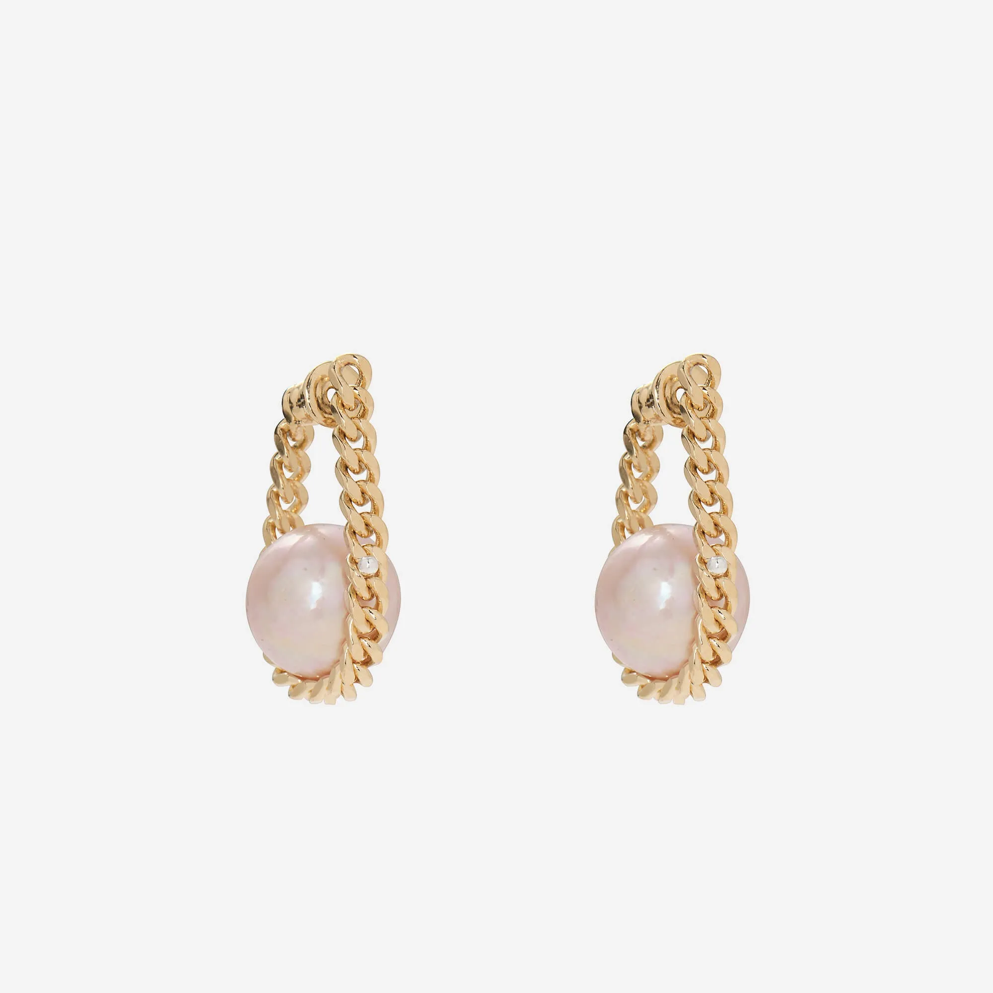 Pearl Cradle Earrings in Gold
