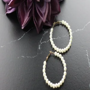 Pearl Hoop Earrings
