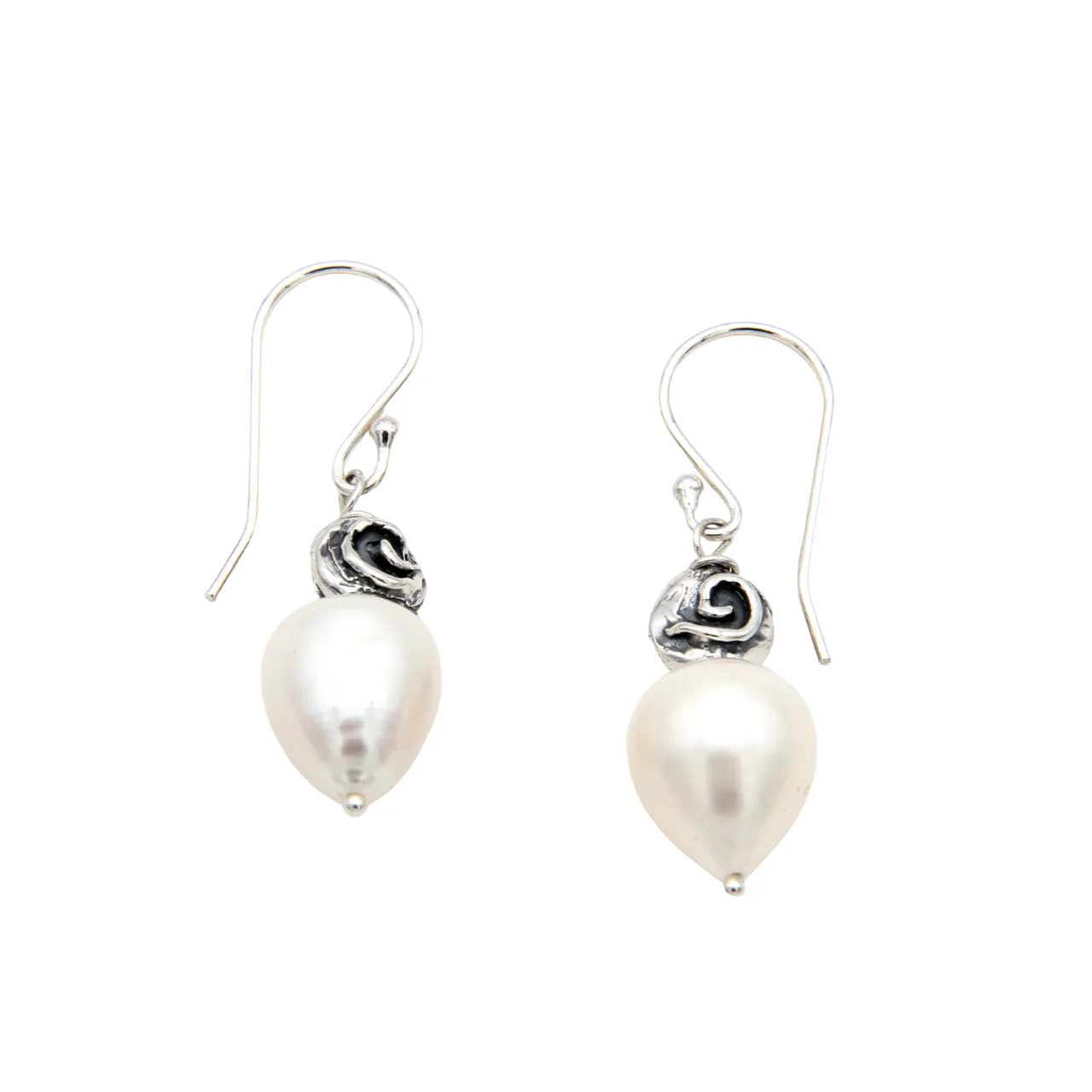Pearl Rose Dangle Earrings