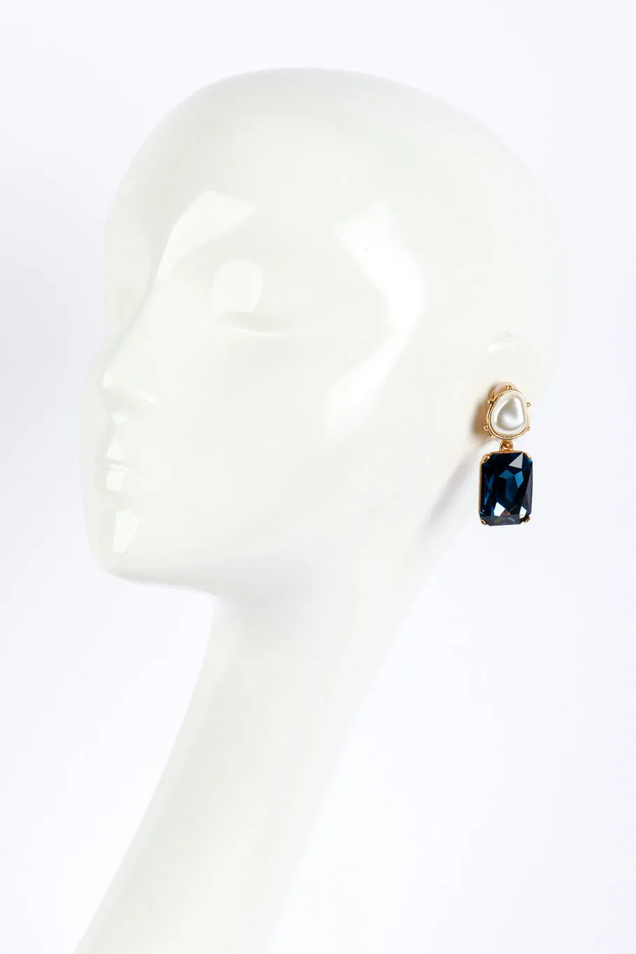 Pearl Top Crystal Drop Earrings