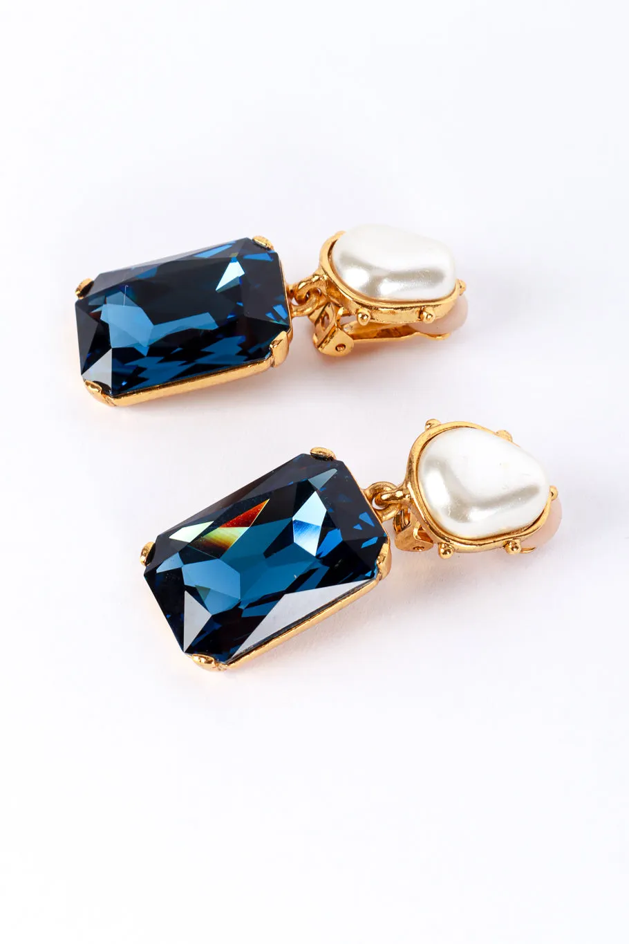Pearl Top Crystal Drop Earrings