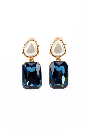 Pearl Top Crystal Drop Earrings