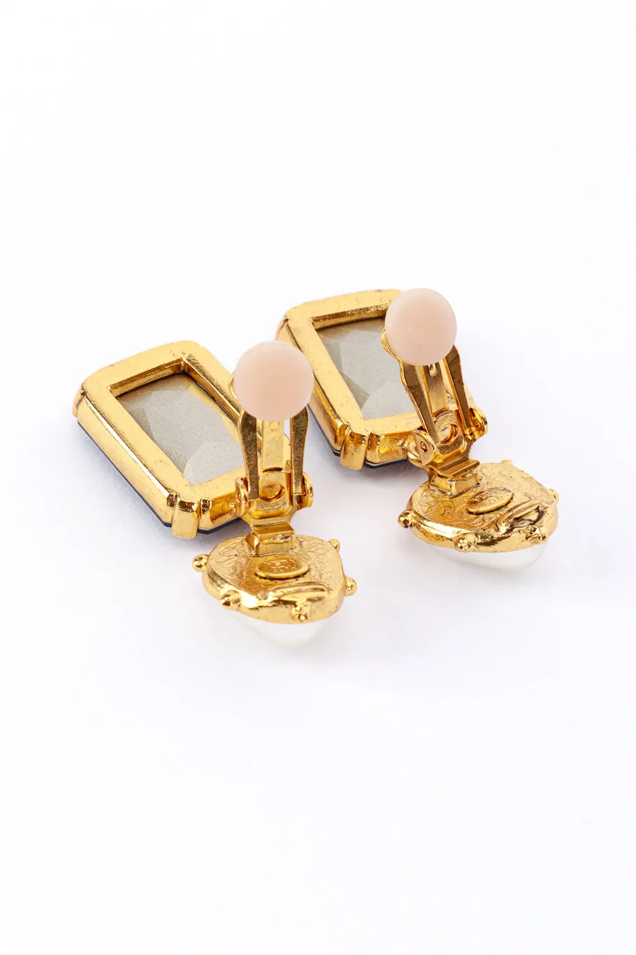 Pearl Top Crystal Drop Earrings