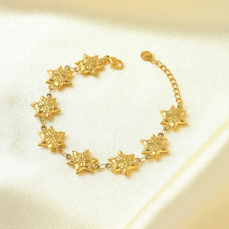 Pentagram Cross Oval 304 Stainless Steel 14K Gold Plated Bracelets