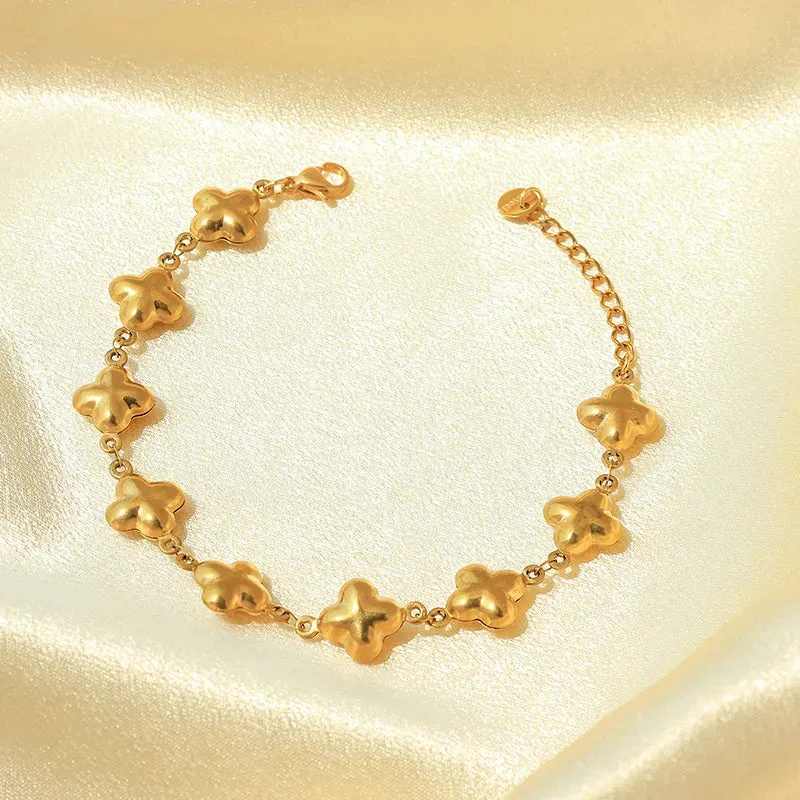 Pentagram Cross Oval 304 Stainless Steel 14K Gold Plated Bracelets