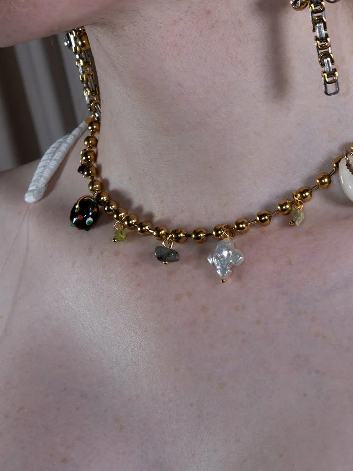 Perfume Studio Beach Junk Necklace, Gold