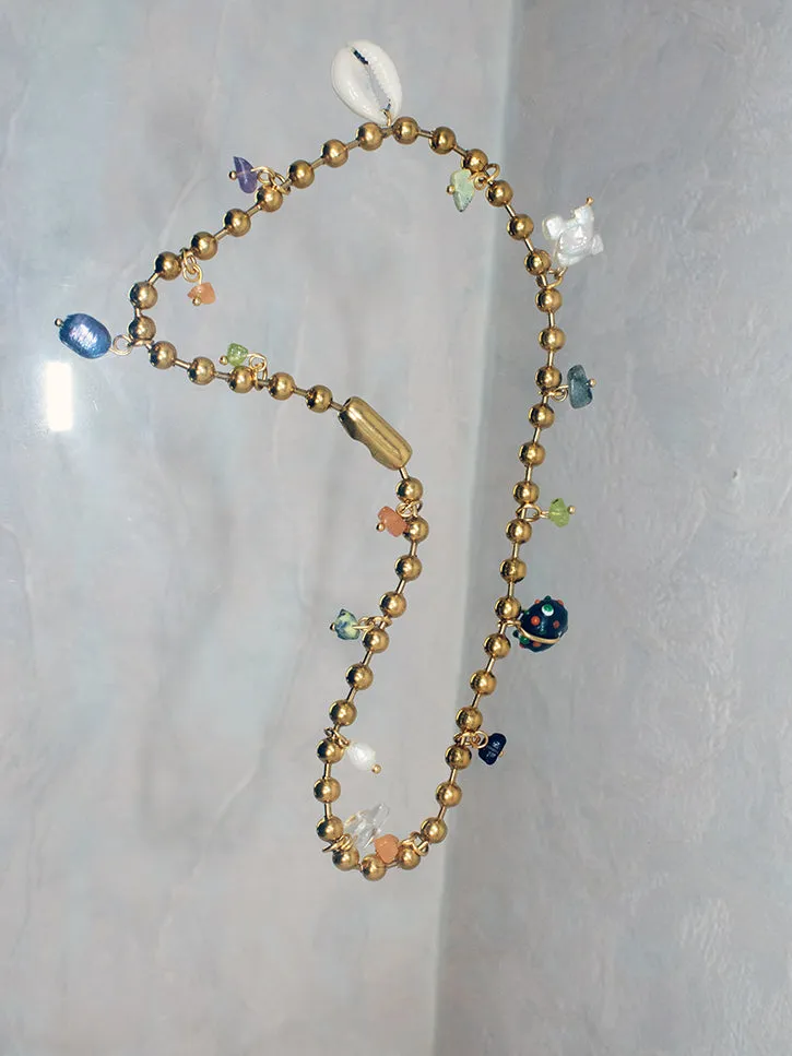 Perfume Studio Beach Junk Necklace, Gold