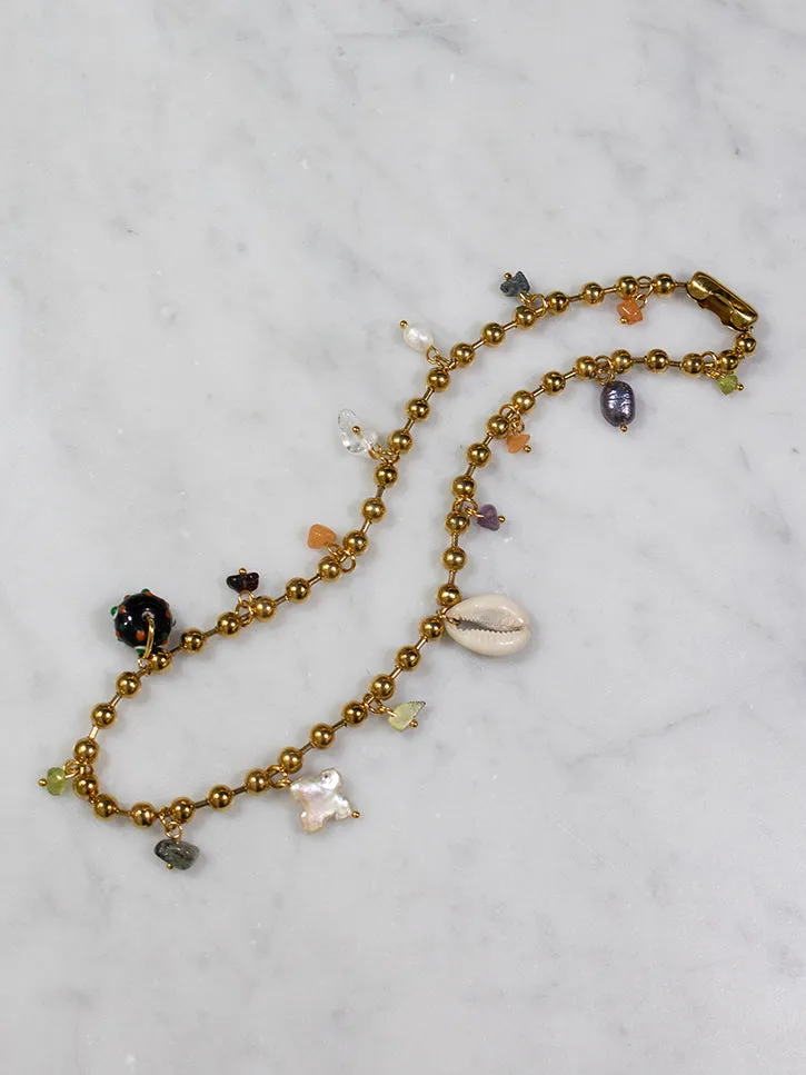 Perfume Studio Beach Junk Necklace, Gold