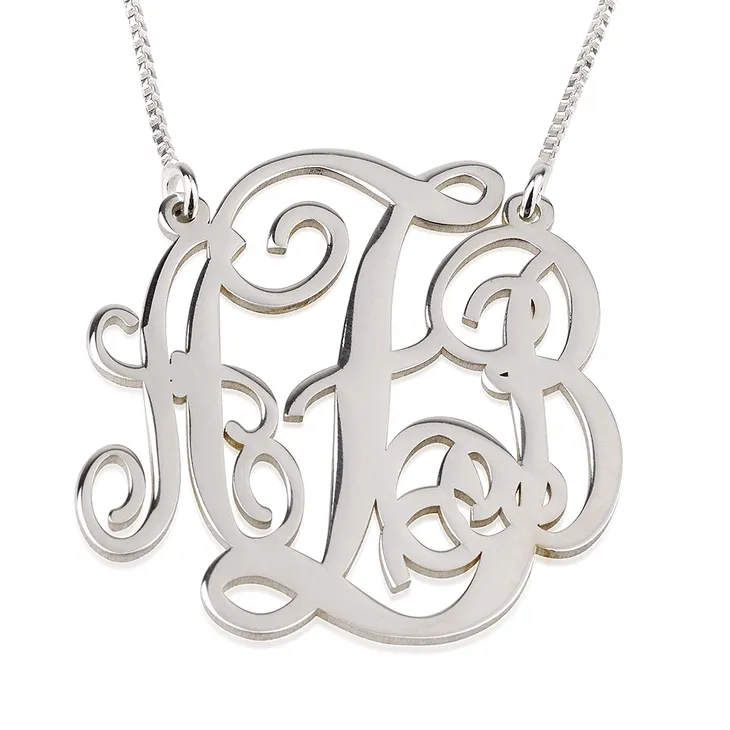 Personalized Split Chain Monogram Necklace - Sterling Silver, Rose Gold, 24K Gold - Customized Initials - Hypoallergenic & Worldwide Shipping
