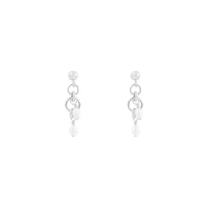 Peta Freshwater Pearl Earrings - Silver