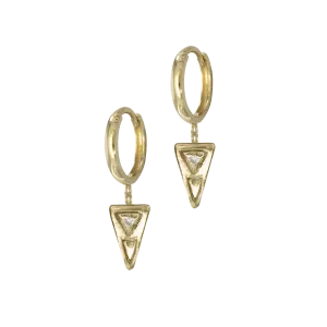 Petite Diamond Triangle Dangle Earrings