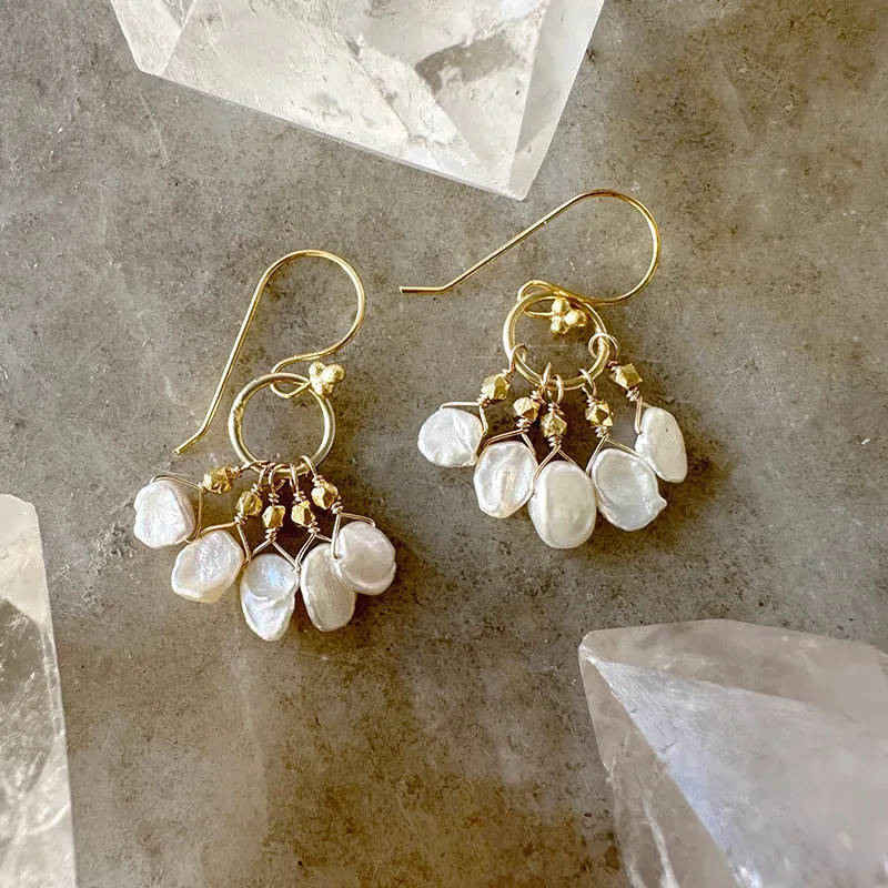 Petra Freshwater Pearl Cluster Earrings