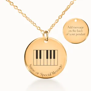Piano Coin Pendant on Fine Chain