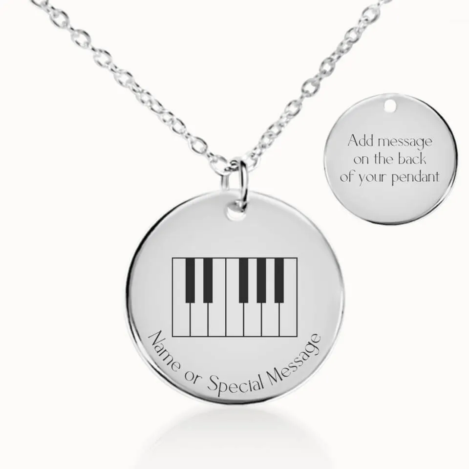 Piano Coin Pendant on Fine Chain