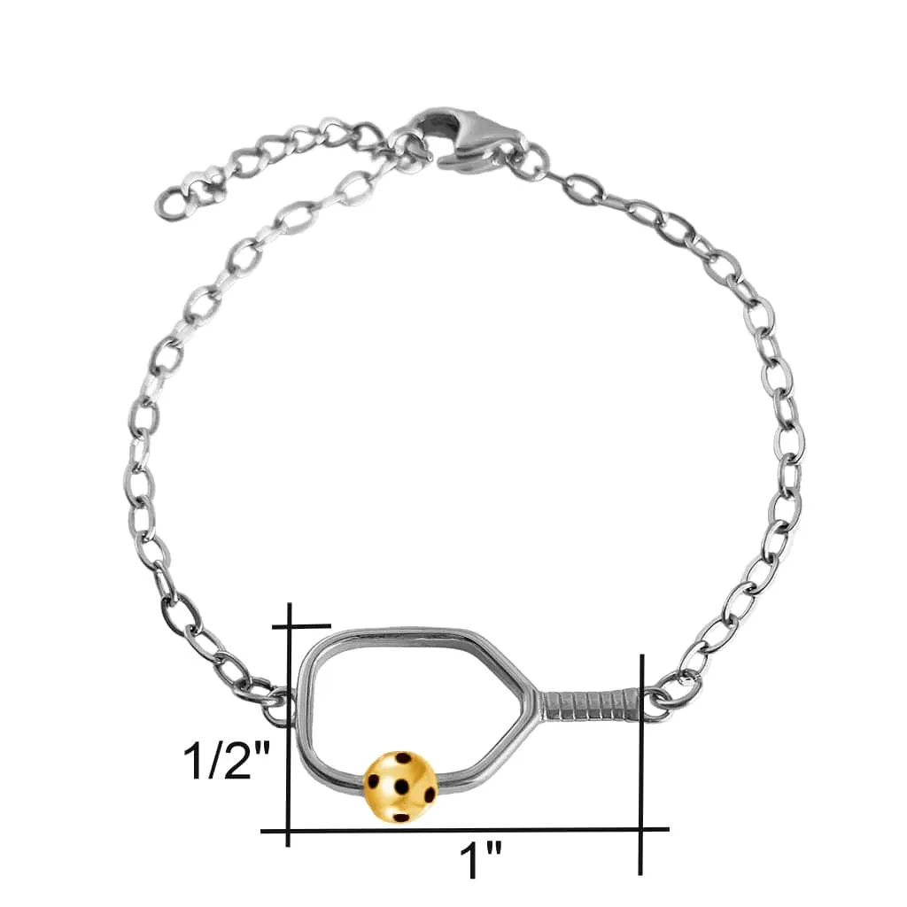 Pickleball Bracelet | Open Paddle Stainless Two Tone