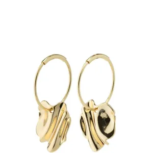 Pilgrim Em Wavy Gold Hoop Earrings