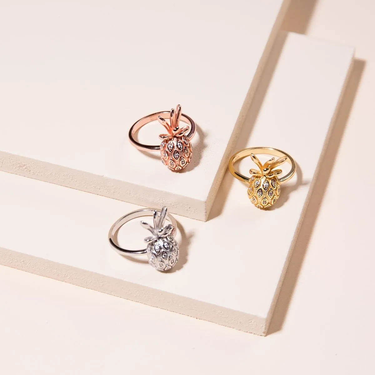Pina Colada | Gold Vermeil | CZ Diamond Pineapple Ring