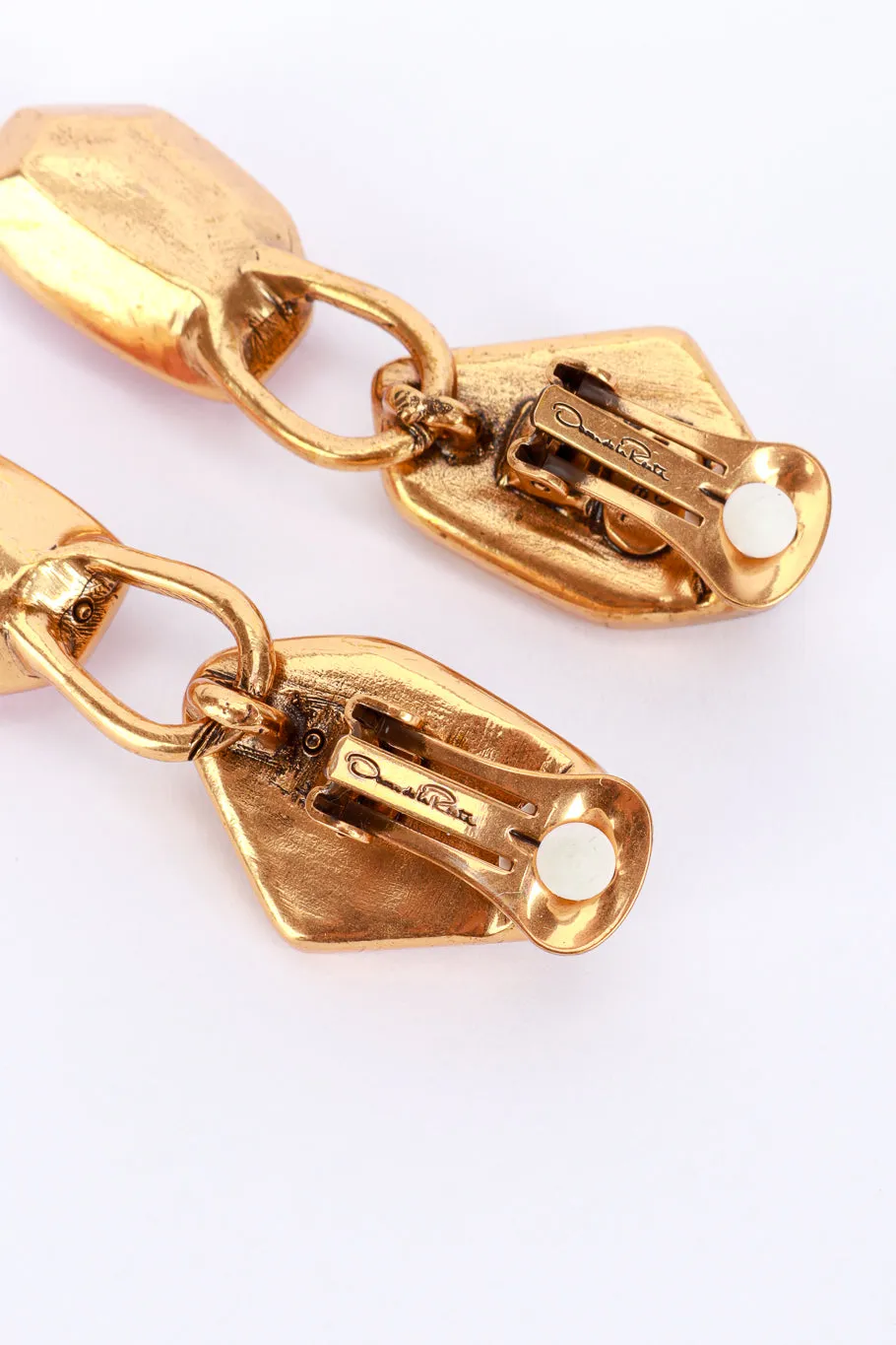 Pink Color Block Geo Gem Drop Earrings