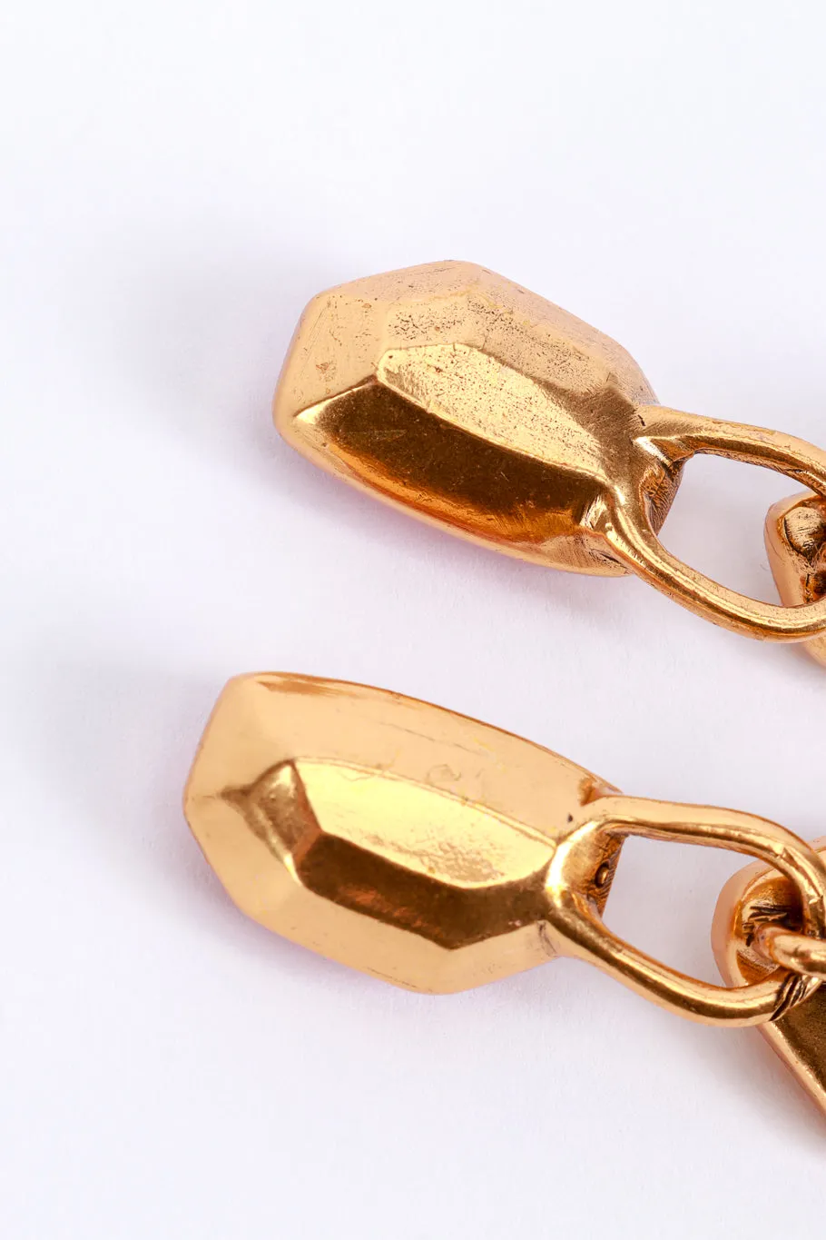 Pink Color Block Geo Gem Drop Earrings