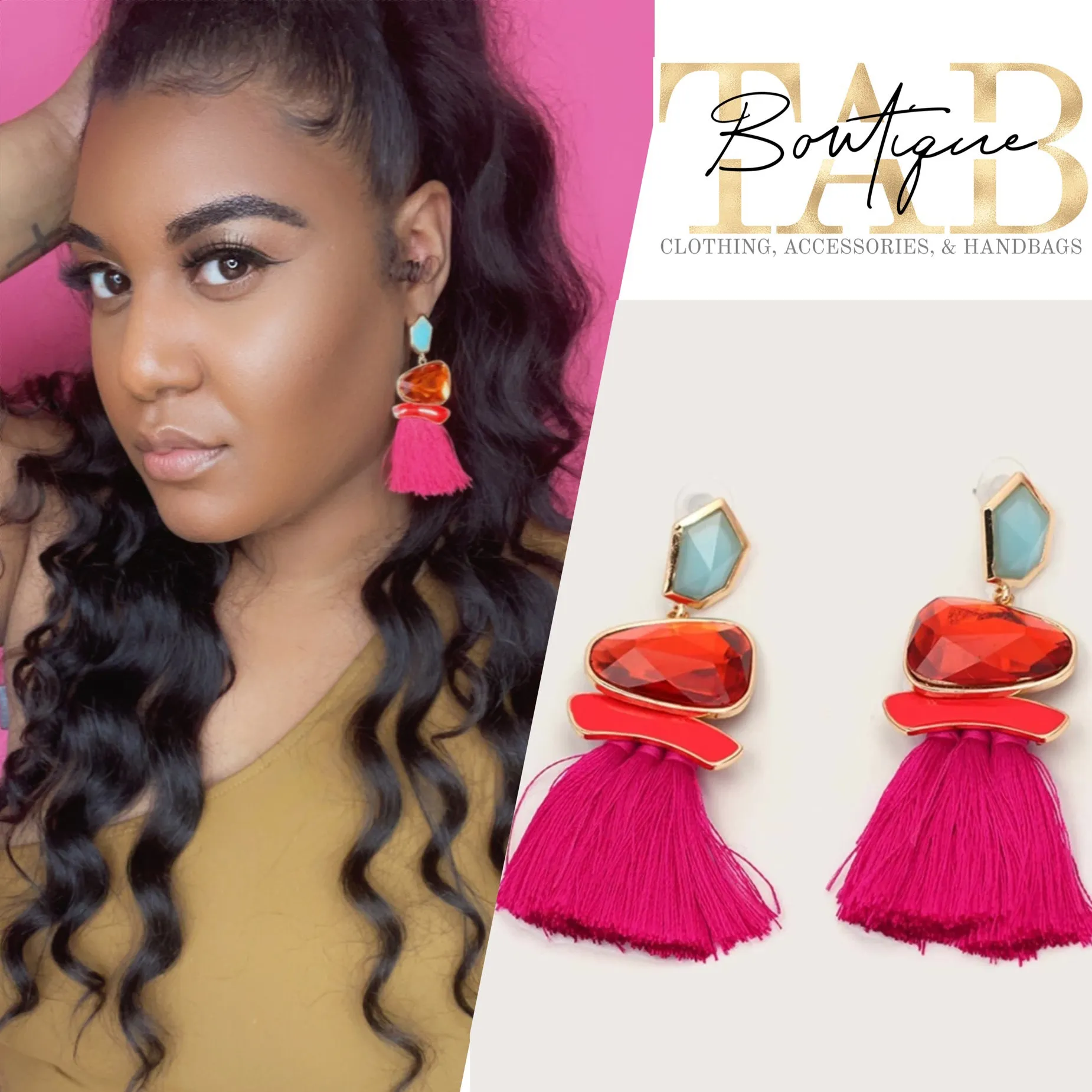 Pink Duster Earrings