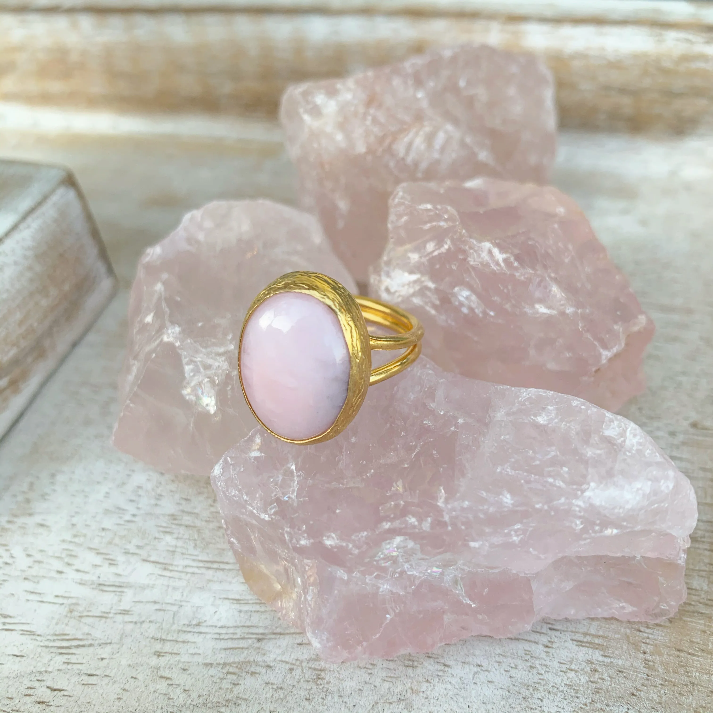 Pink Opal Ring in Gold