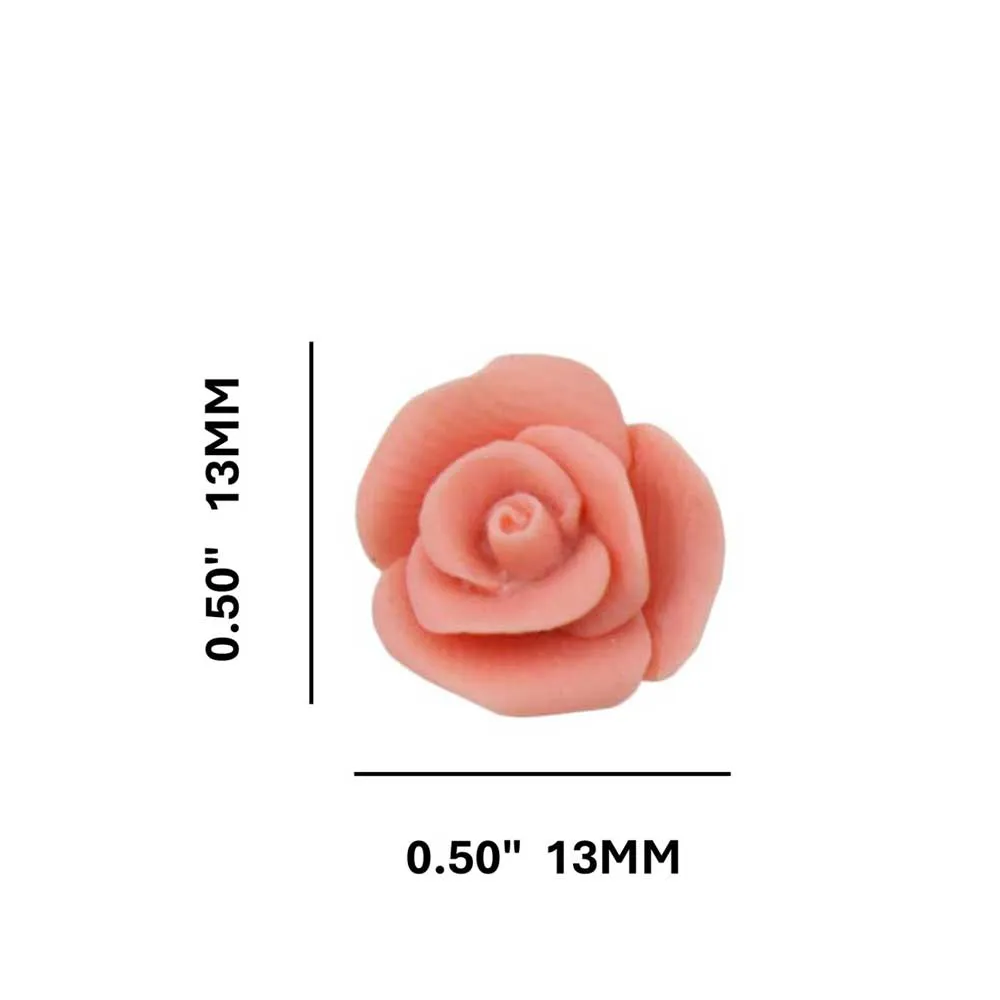 Pink Resin Rose Stud Pierced Earring - FE601PK