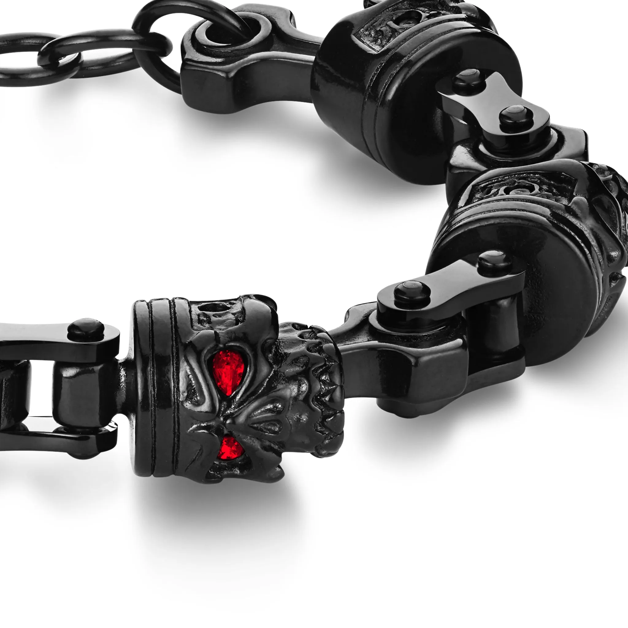 PISTON SKULL BLACK RED EYES