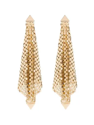 Pixel Flow Spiral Gold-Colored Brass Earrings