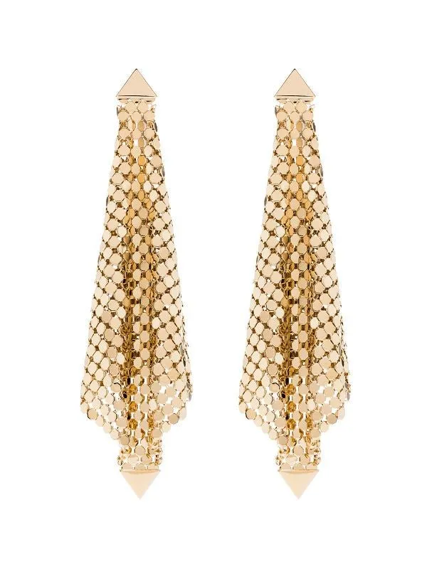 Pixel Flow Spiral Gold-Colored Brass Earrings