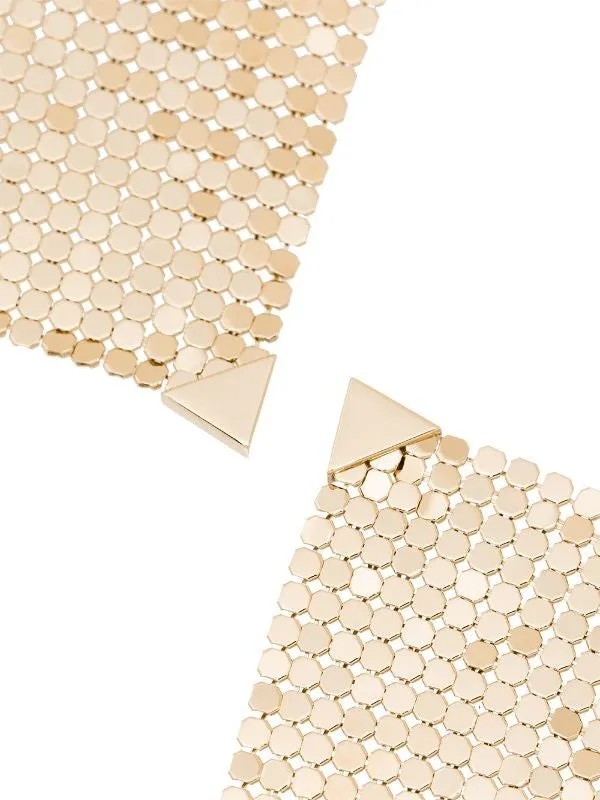 Pixel Flow Spiral Gold-Colored Brass Earrings