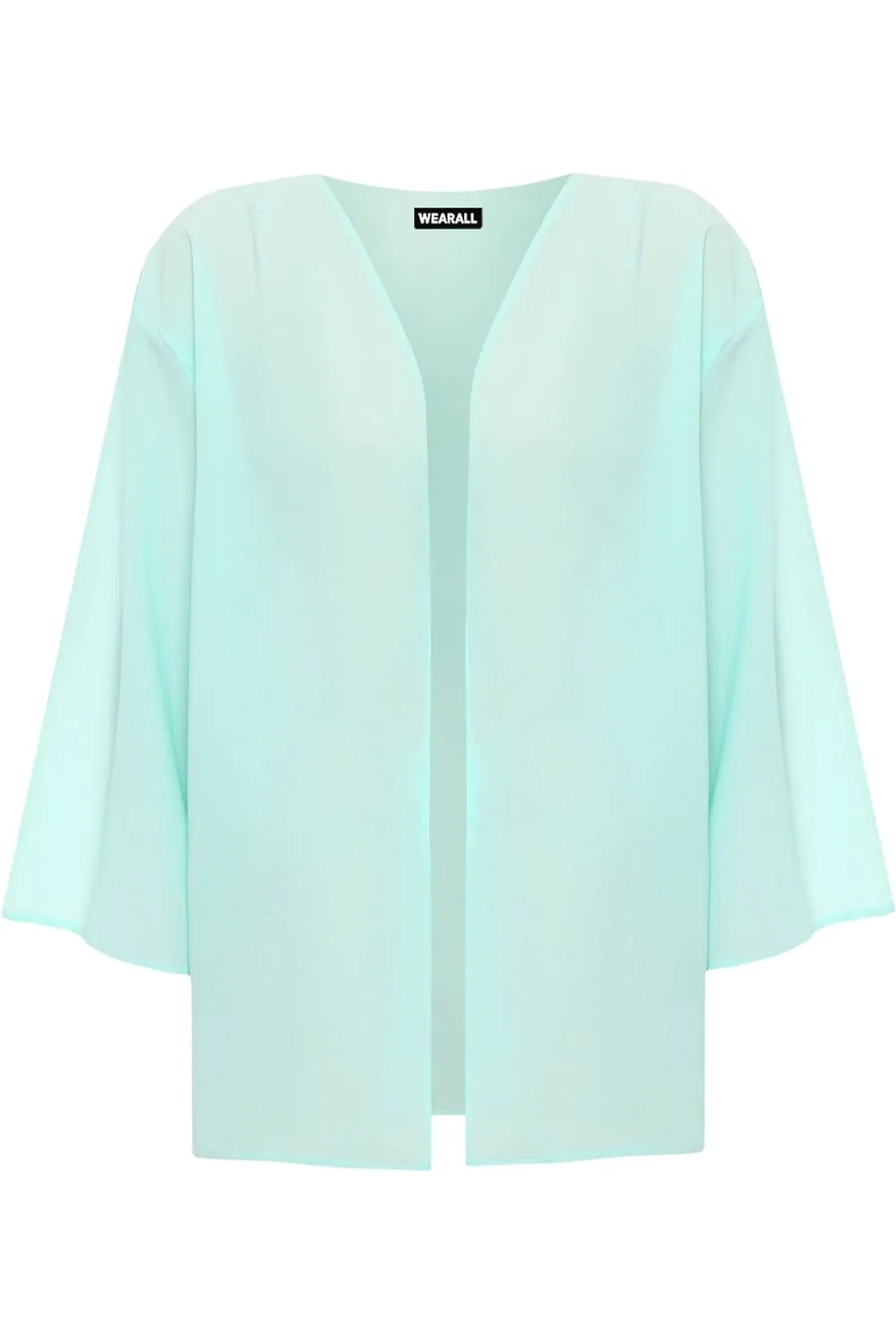 Plain 3/4 Open Kimono Cardigan Top