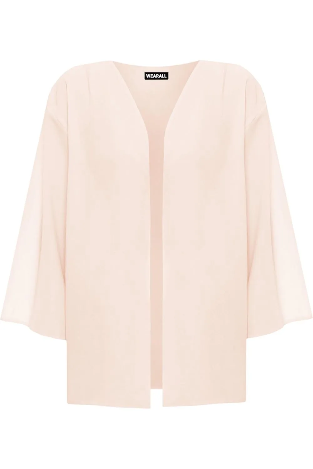 Plain 3/4 Open Kimono Cardigan Top