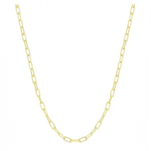 Polished and Rope Link Paperclip Necklace