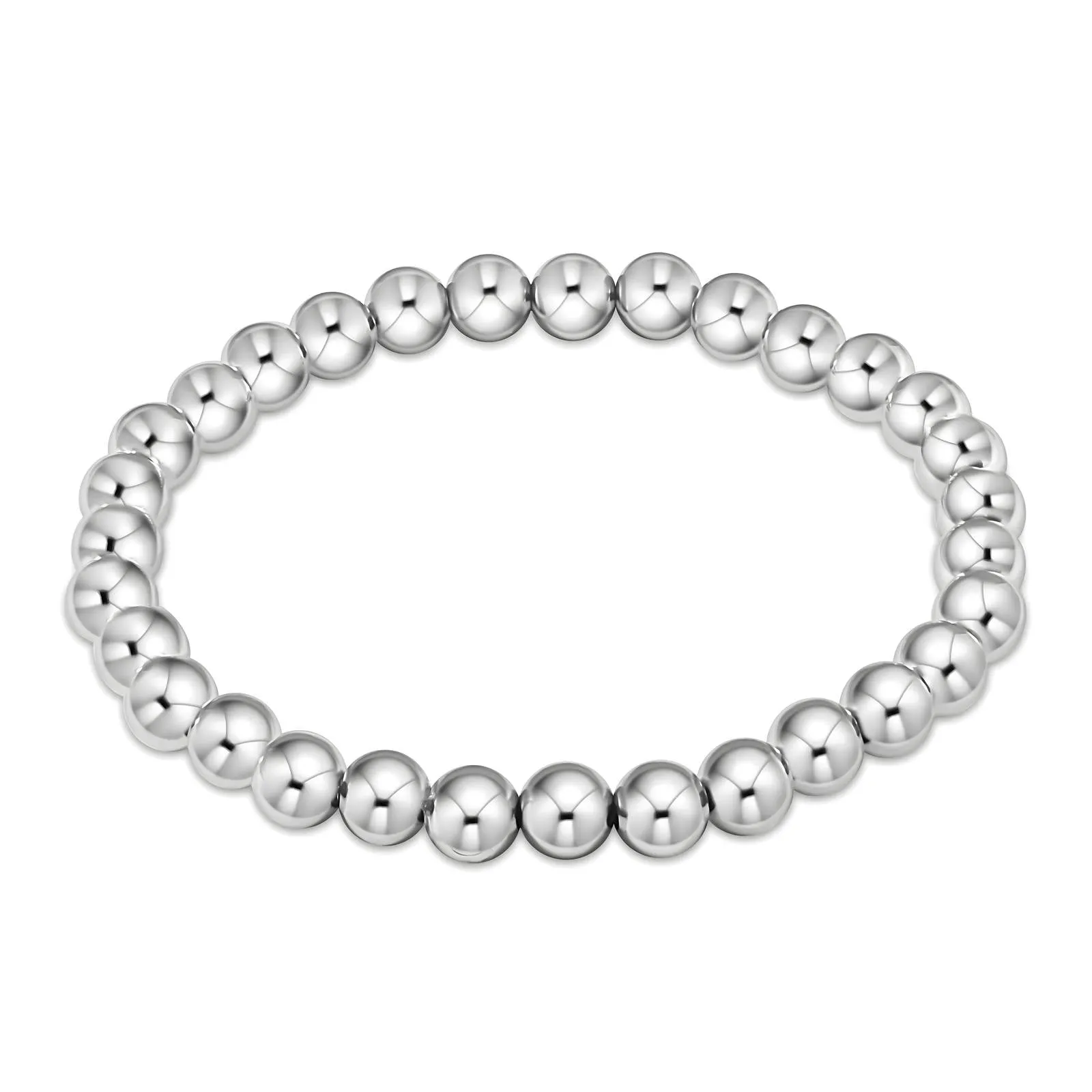Polished Bead Stretch Bracelet – Stainless Steel
