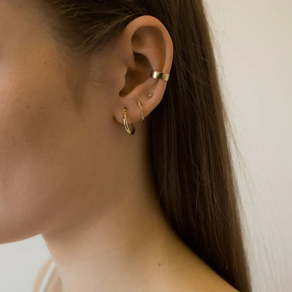 Poppy Finch Small Gold Hoop Pearl Earrings