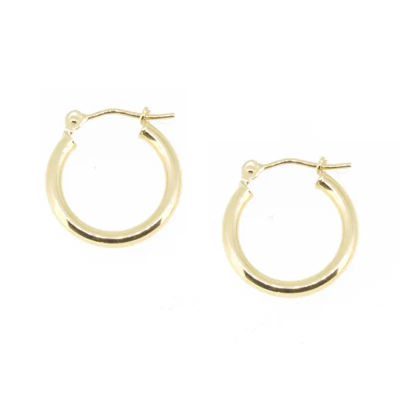 Poppy Finch Small Gold Hoop Pearl Earrings