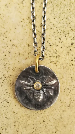 Prehistoric Works  Oxidized Sterling Silver & 24K gold Queen Bee