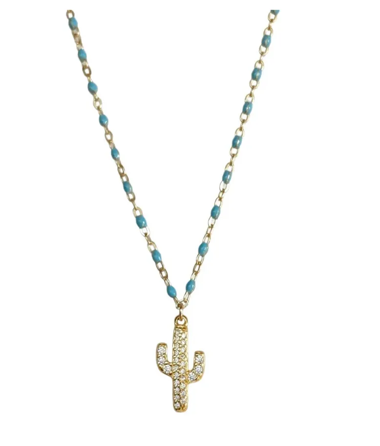 PRICKLY RESIN NECKLACE TURQUOISE