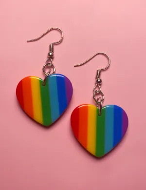 PRIDE EARRINGS - RAINBOW HEARTS
