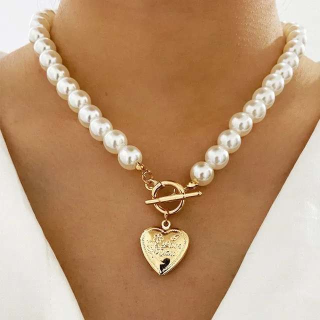 Punk Gold Portrait Coin Pendant Necklace For Women Cuban Multilayered Chunky Thick Chain Choker Necklaces Gothtic Jewelry