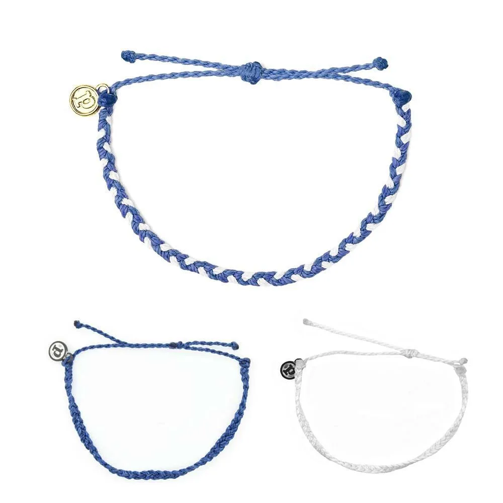 Pura Vida Navy and White Braided Bracelet