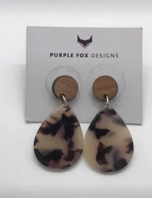PURPLE FOX DESIGNS Earrings - Cream/Chocolate