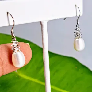 "Pineapple Pearl" 1" Earrings - Pearls, Sterling