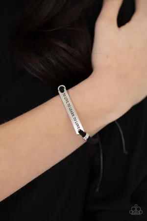 "To Live To Learn To Love" Black Suede Leather Inspirational Urban Bracelet