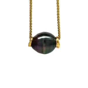 Rainbow Tahitian pearl slider