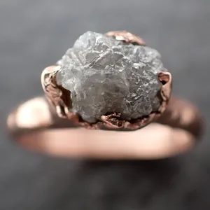 Raw Diamond Engagement Ring Rough Uncut Diamond Solitaire Recycled 14k Rose gold Conflict Free Diamond Wedding Promise 3103